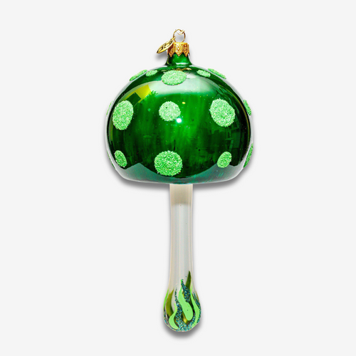 Green Rounded Top Mushroom Ornament