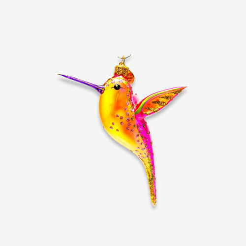 Gold & Pink Hummingbird Ornament