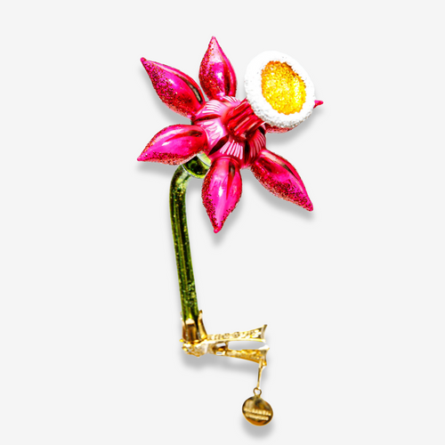 Dark Pink Daffodil Clip-On Ornament