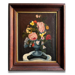 Mid 19th-century American Folk Art Floral Painting