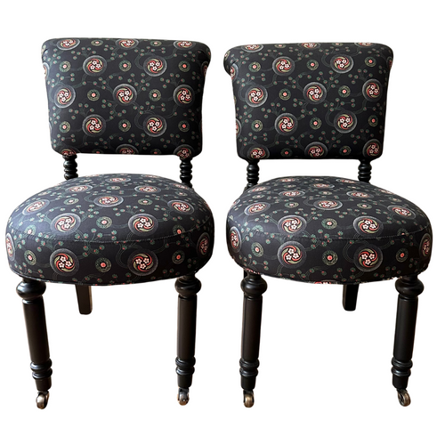 Pair of Custom John Derian for Cisco Brothers Leaf Chair in Decor Barbares Fabric