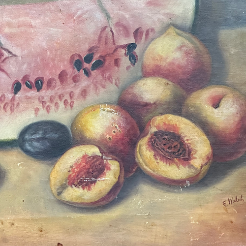 19th-century Watermelon Still Life Painting