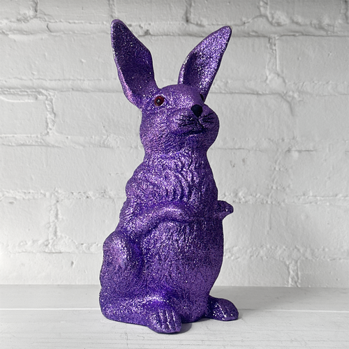 Ino Schaller Large Standing Glitter Bunny in Purple