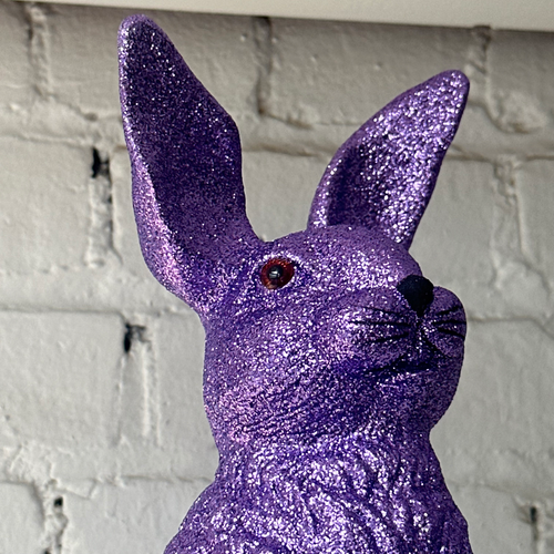 Ino Schaller Large Standing Glitter Bunny in Purple