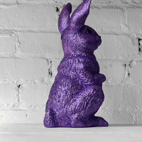 Ino Schaller Large Standing Glitter Bunny in Purple