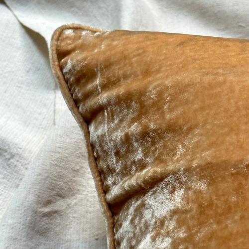 Plain Silk Velvet Cushion in Taupe