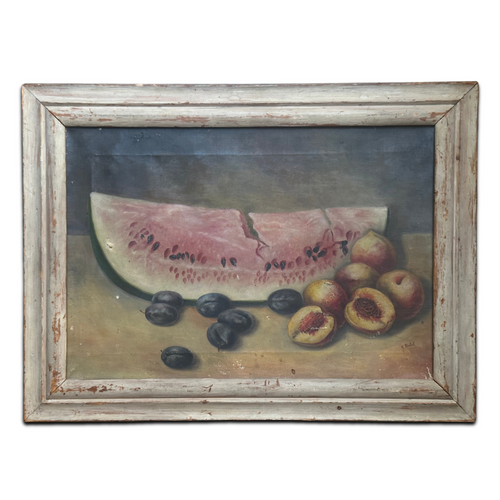 19th-century Watermelon Still Life Painting