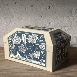 Antoinette Poisson Medium Wedding Box in "Indienne Indigo" No. 30C