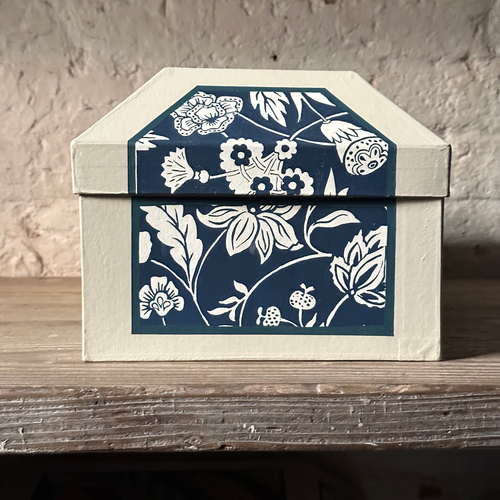 Antoinette Poisson Medium Wedding Box in "Indienne Indigo" No. 30C