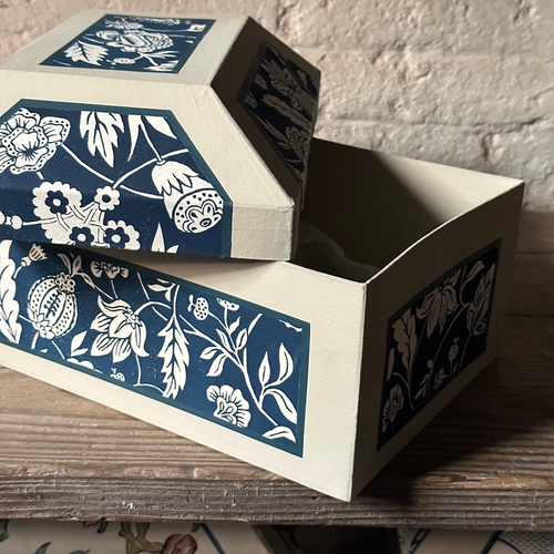 Antoinette Poisson Medium Wedding Box in "Indienne Indigo" No. 30C