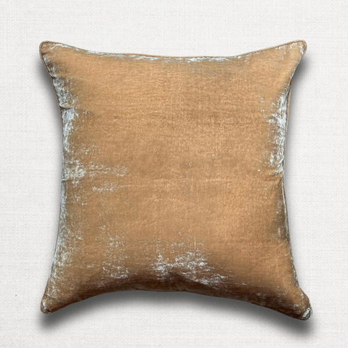 Plain Silk Velvet Cushion in Taupe