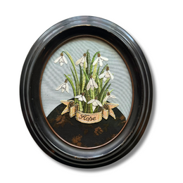 Hand Embroidered "Hope" Snowdrops by Zara Merrick
