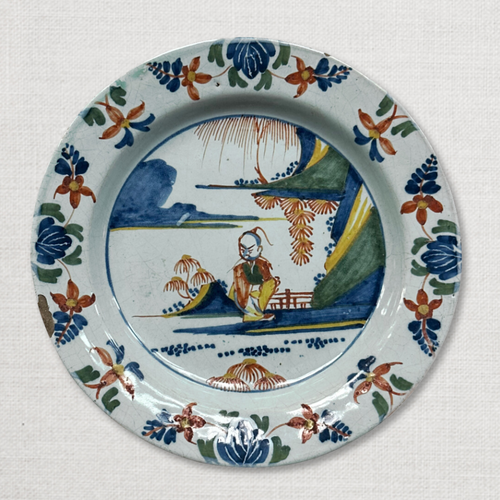 Pair of 18th Century Delft Plates