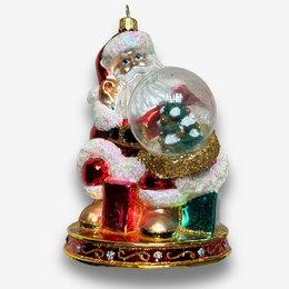 Nostalgic Large Santa with Snow Globe Ornament