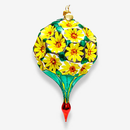 Yellow Daisy Flower Drop Ornament