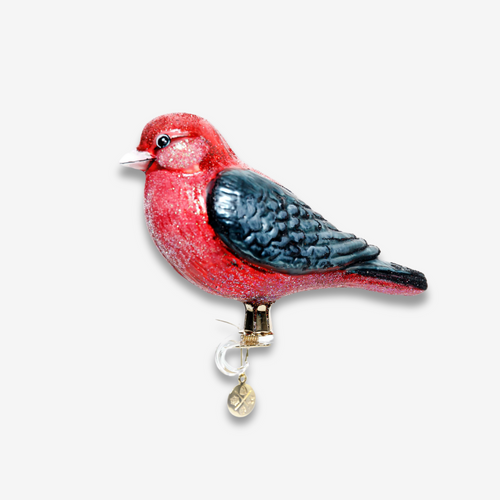 Black & Red Clip-on Bird Ornament