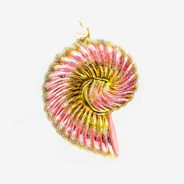 Pink & Yellow Nautilus Shell Ornament