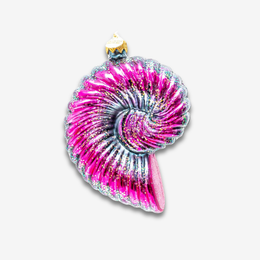 Magenta & Blue Nautilus Shell Ornament