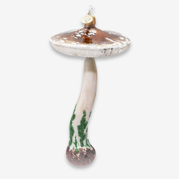 White & Brown Toadstool Mushroom Ornament