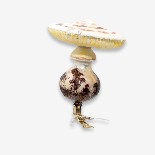 White & Brown Toadstool Clip-On Mushroom Ornament