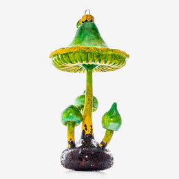 Green Mushroom Group Ornament