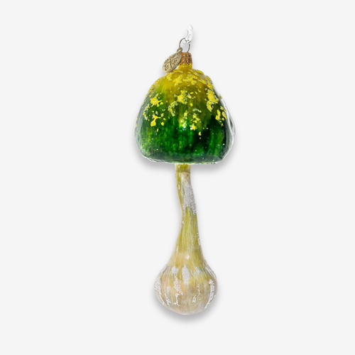 Yellow & Green Mushroom Ornament