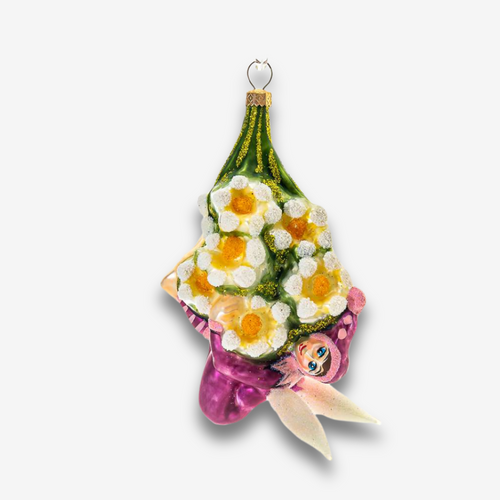 Elf Under Flower Bouquet Ornament