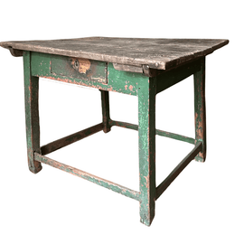 Antique Primitive One-Drawer Painted Table