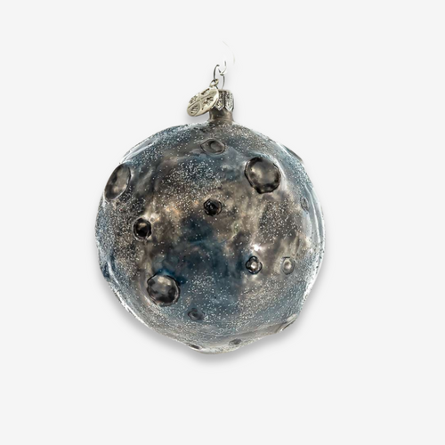 Grey Moon Ball Ornament