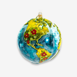 Globe with Flowers Ornament