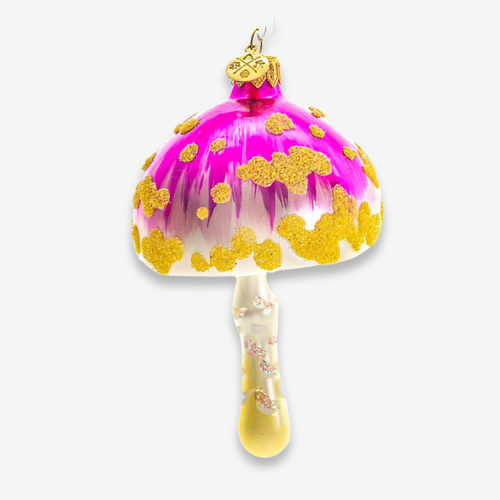 Yellow & Pink Mushroom Ornament