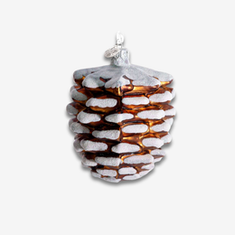 Large Pinecone with Snow Ornament