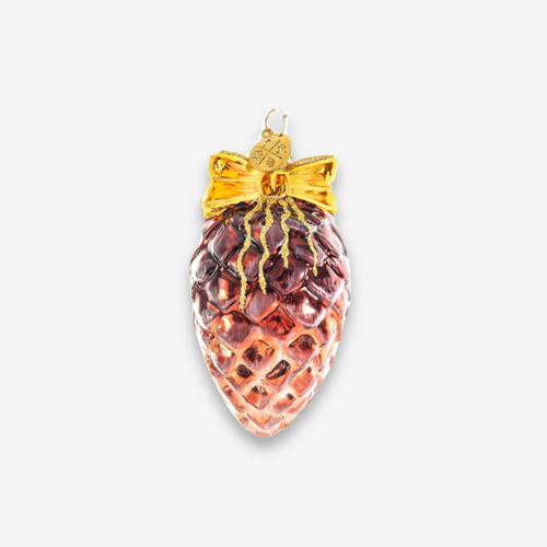 Pinecone With Yellow Ribbon Ornament