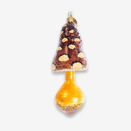 Yellow & Brown Mushroom Ornament