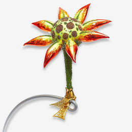 Orange & Green Clip-on Flower Ornament