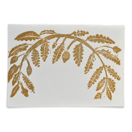 Block Printed Gold Leaves Folded Card