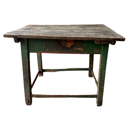 Antique Primitive One-Drawer Painted Table