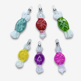 Set of 6 Nostalgic Clear Bonbon Ornaments