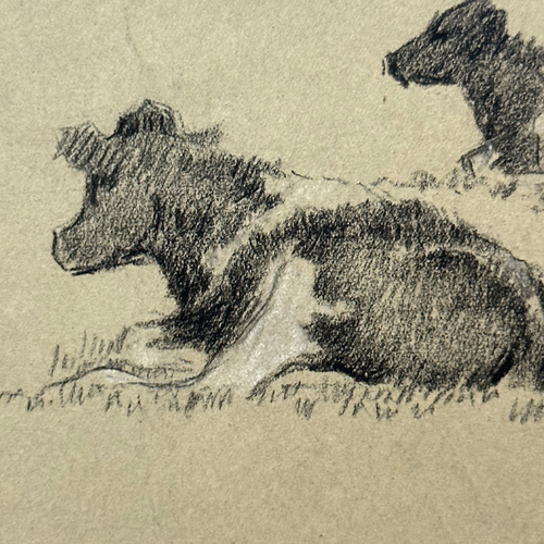 Evert Rabbers Early 20th-century Cow Drawing (ERA41)