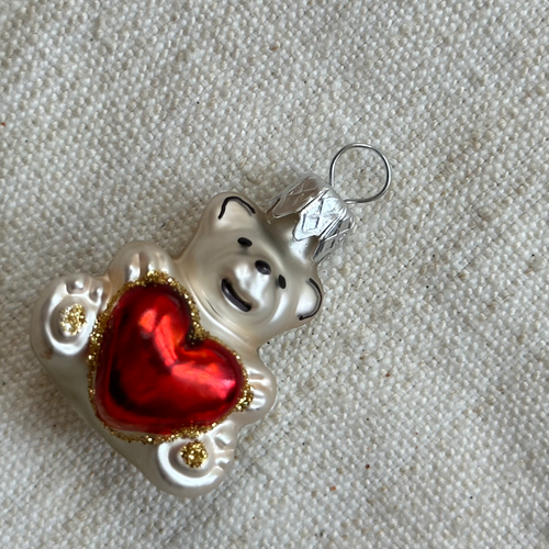 Nostalgic Mini Teddy Bear with Heart Ornament