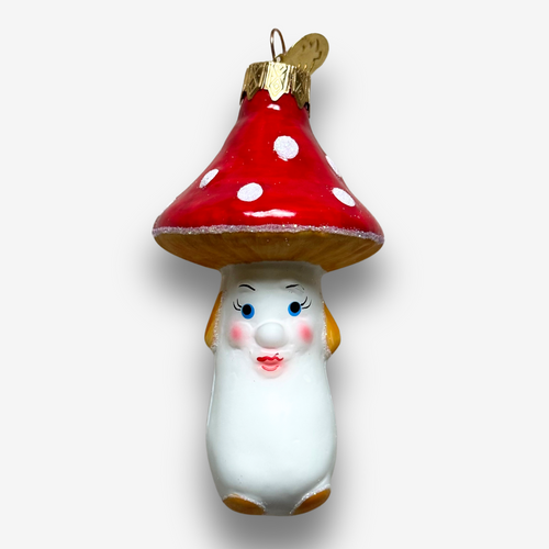 Nostalgic Slim Mushroom with Blue Eyes Ornament