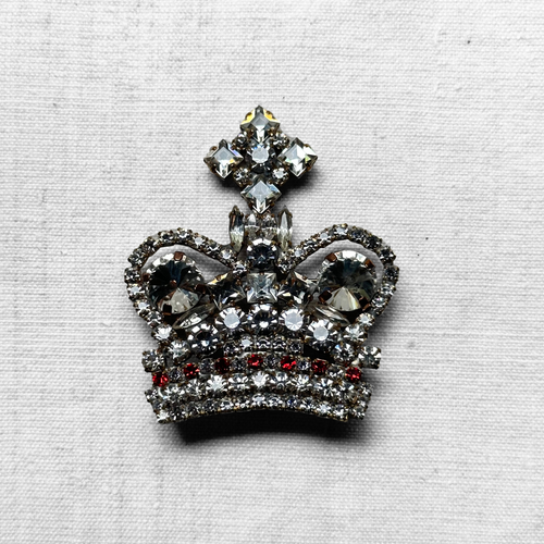 Crown 1 Glass Crystal Brooch