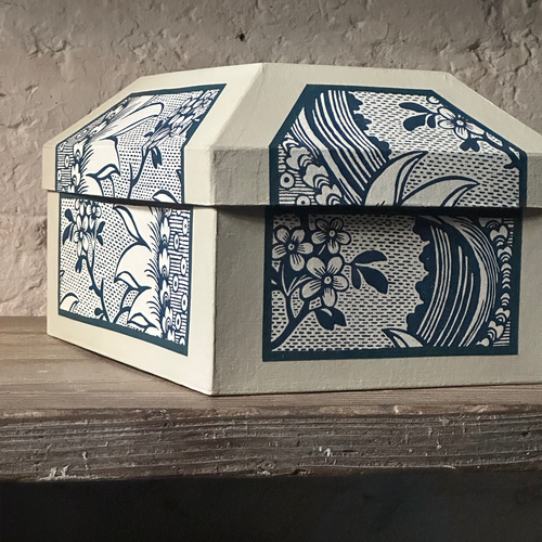 Antoinette Poisson Medium Wedding Box in "Torrent Indigo" No. 72B