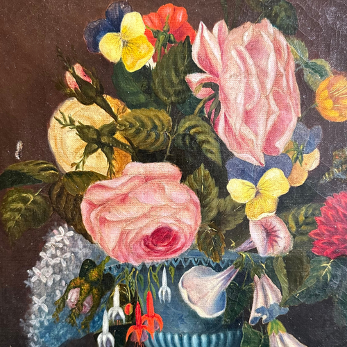 Mid 19th-century American Folk Art Floral Painting