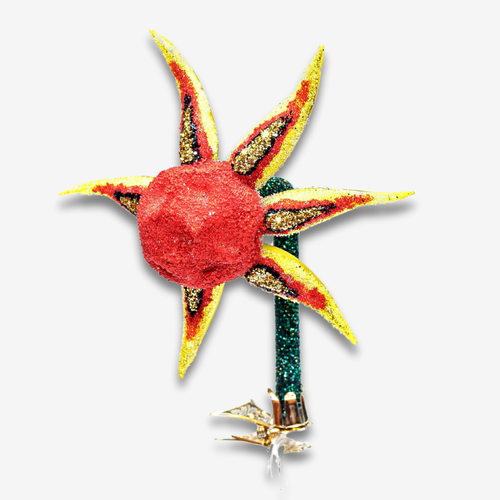 Yellow & Red Clip-on Flower Ornament