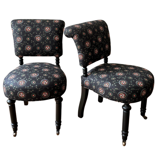 Pair of Custom John Derian for Cisco Brothers Leaf Chair in Decor Barbares Fabric