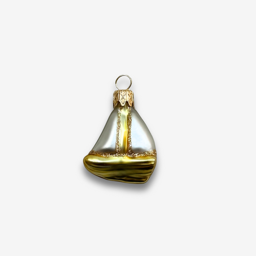 Nostalgic Mini Gold Sailboat Ornament