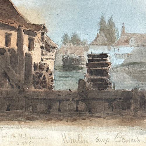 19th Century French Watercolor Painting by Alphonse Baril (9)