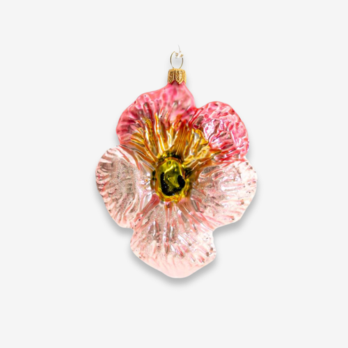 Yellow & Pink Pansy Flower Ornament