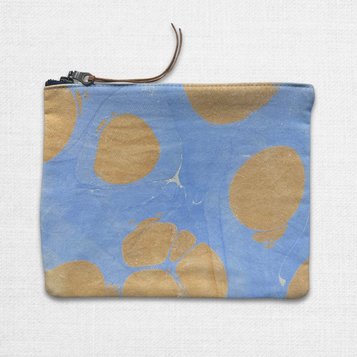 Hand Marbled One of a Kind Zipper Pouch (#02)